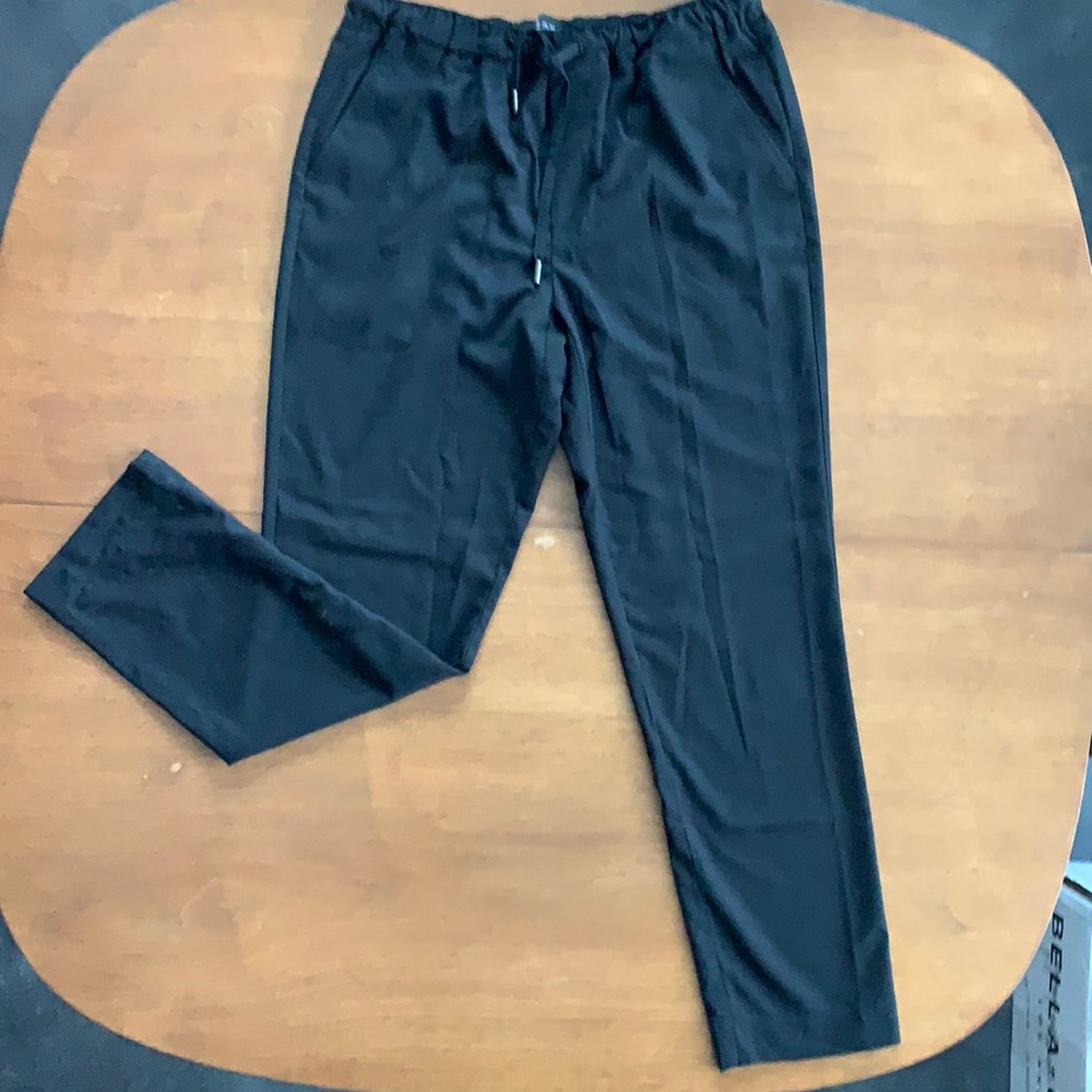 Wildfang black linen drawstring pants.